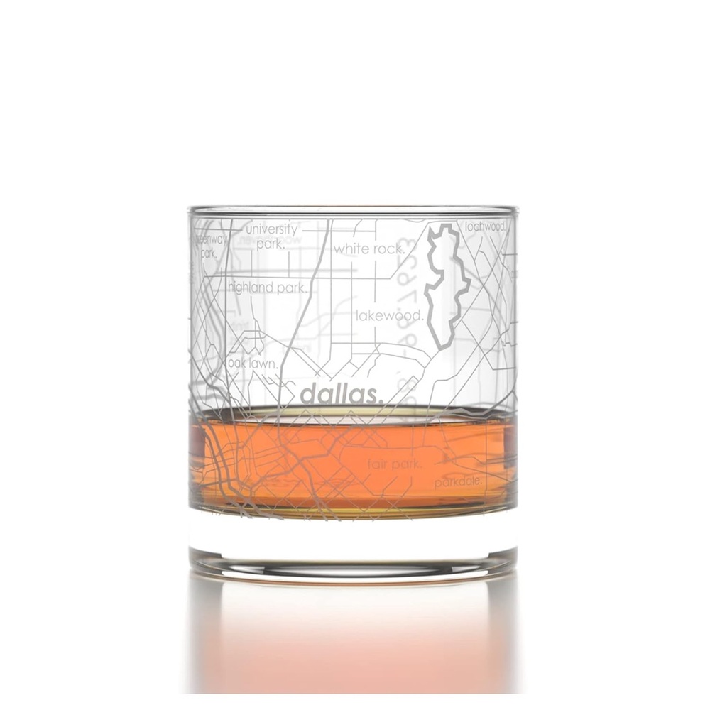 Well Told Dallas Map Rocks Glass - Picture 2 of 8